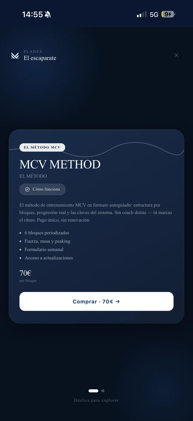 MCV METHOD en el Store de la app: el método autoguiado, pago único